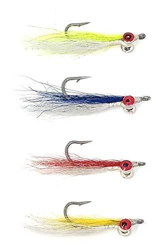 Fly Fishing Trout Flies - Clouser Minnow - Two Dozen 3 Size Assortment in 1/0, 2, and 4 - 4 Colors