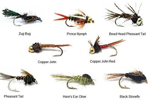 Wet Fly Assortment - 16 Popular Nymphs - 8 Patterns in Sizes 12-18