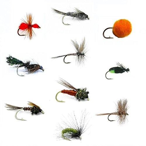 Feeder Creek Fly Fishing Flies Set of 30 for Trout and Freshwater Fish - 10  Patterns