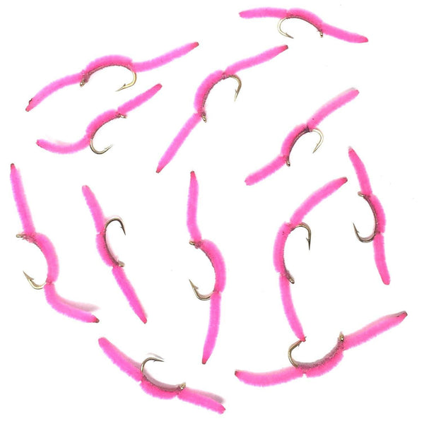 3-pack Hot Pink San Juan Worm Size 10 Beaded Nymph Trout and Panfish Fly  Fishing Flies Hand Tied Trout Flies -  UK