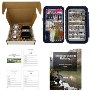 120pc Dry Flies, Wet Flies, Streamers | Essential Fly Fishing Kit with Fly Box and 2 Ebooks