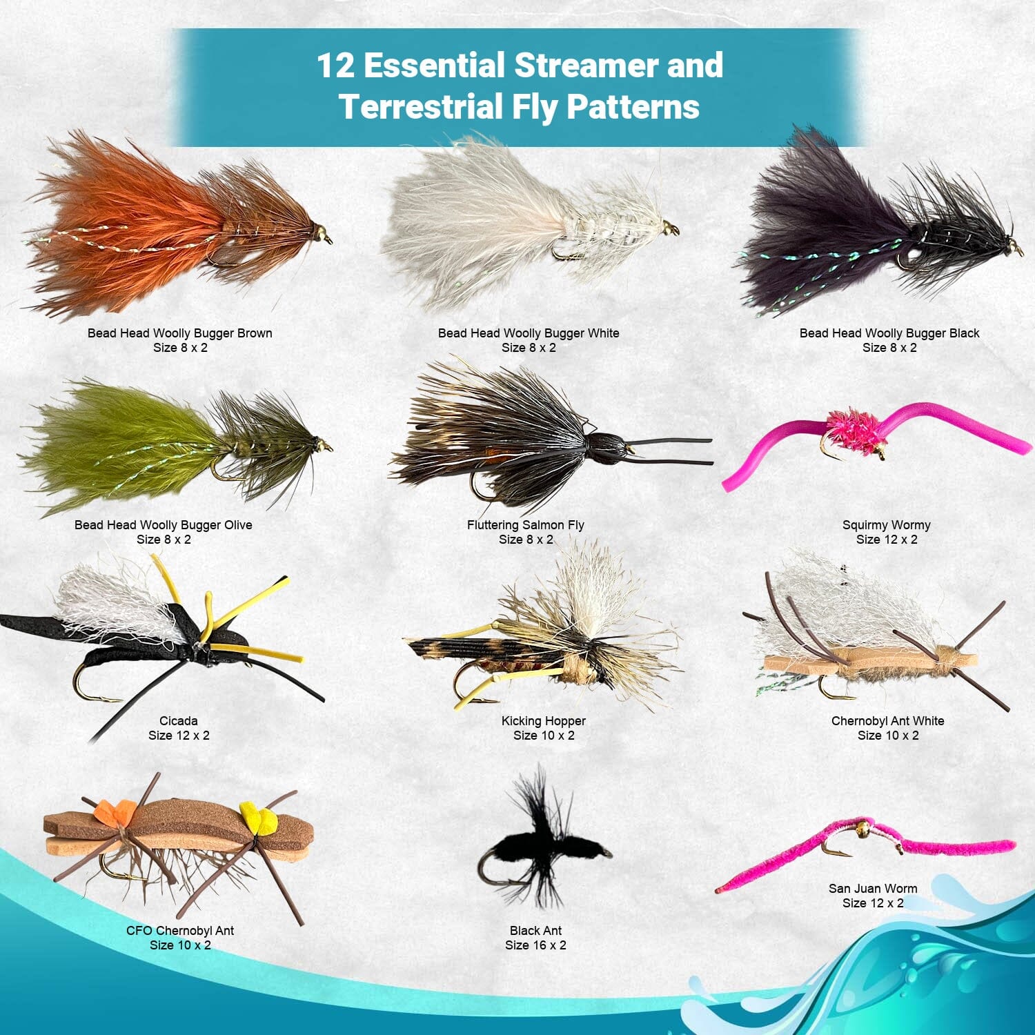 120pc Dry Flies, Wet Flies, Streamers | Essential Fly Fishing Kit with Fly Box and 2 Ebooks