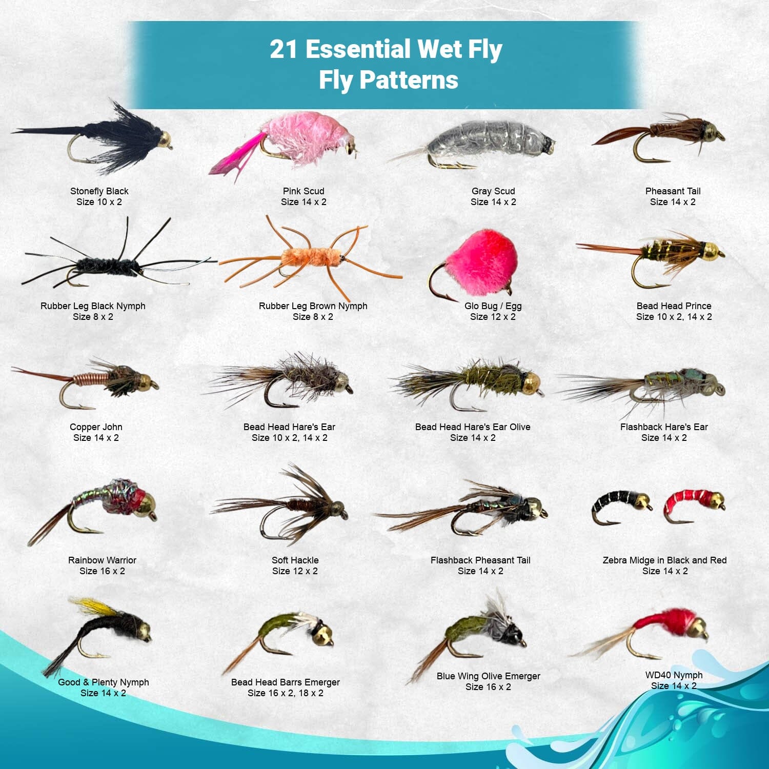 120pc Dry Flies, Wet Flies, Streamers | Essential Fly Fishing Kit with Fly Box and 2 Ebooks