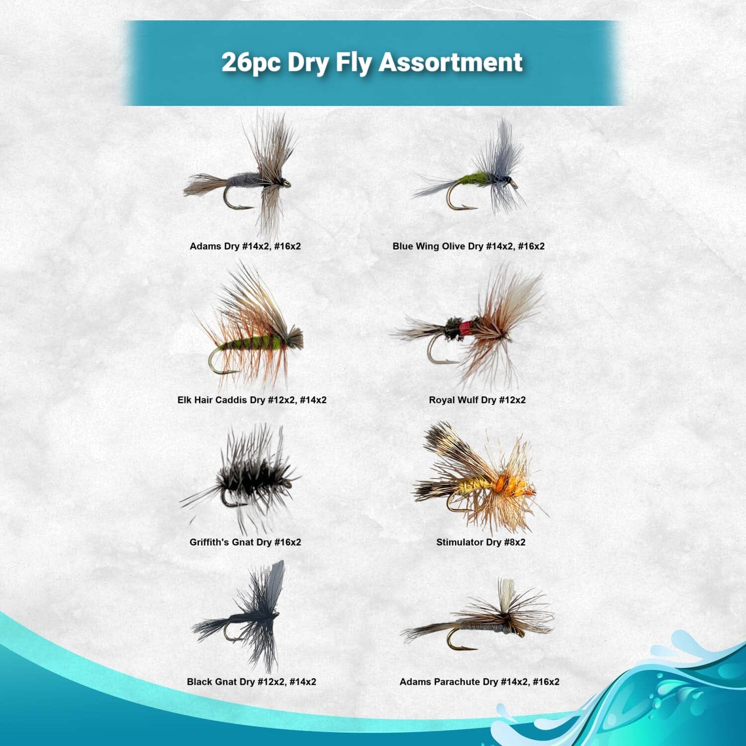 48pc Dry Flies, Wet Flies, Streamers | Essential Fly Fishing Kit with Fly Box and 2 Ebooks