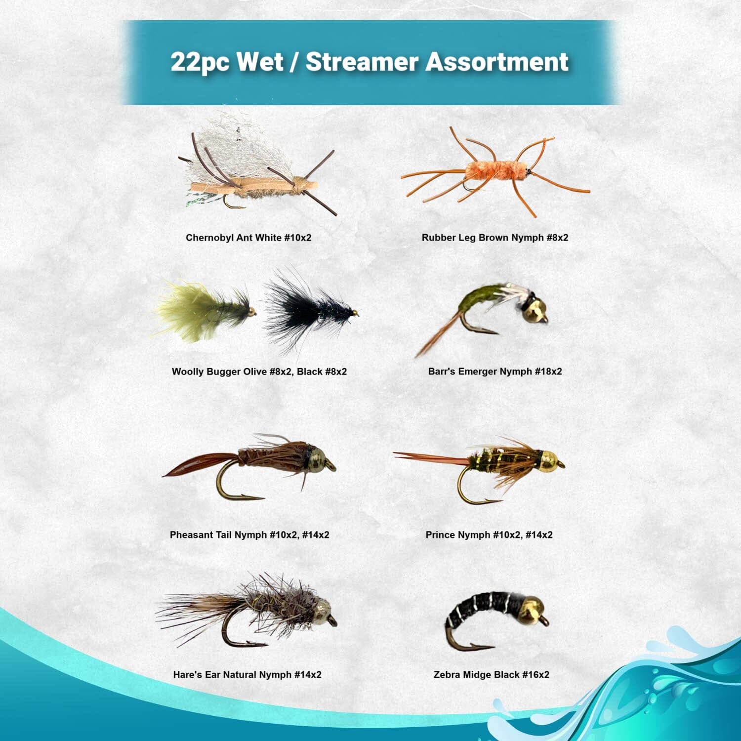 48pc Dry Flies, Wet Flies, Streamers | Essential Fly Fishing Kit with Fly Box and 2 Ebooks