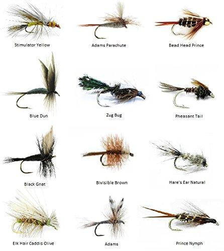 Feeder Creek 30pc Elk Hair Caddis Fly Fishing Flies, Premium Fly Fishing  Dry Flies with Fly Box in 5 Colors and 3 Sizes Trout Flies | Trout Fly