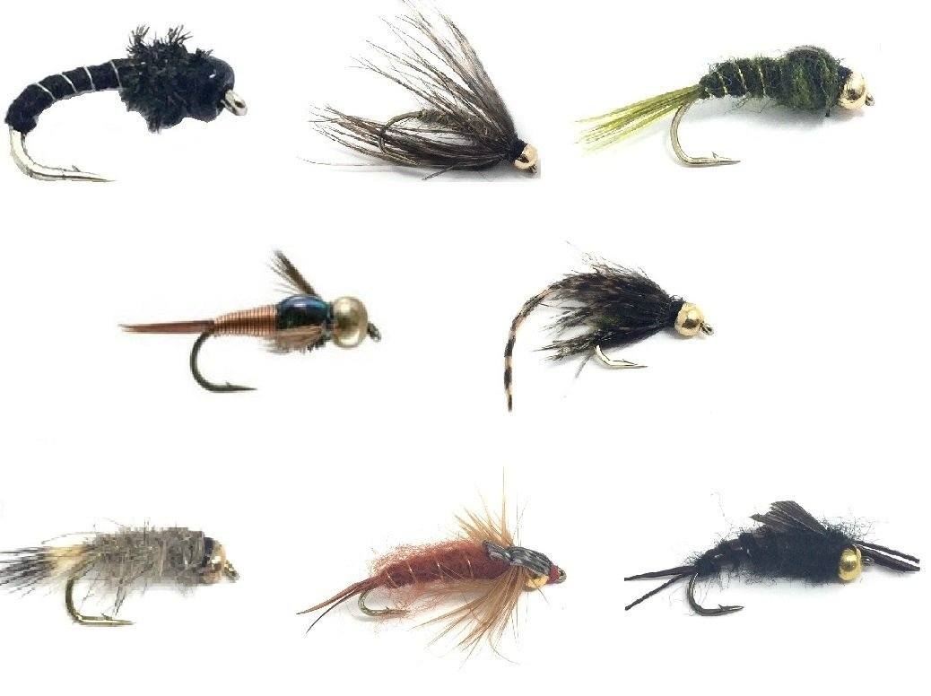 Aventik Fly Fishing Flies Dry/Wet Flies 12 Type 8 Patterns Bead Head Combo  Nymph Trout Fishing Lures Artificial Bait