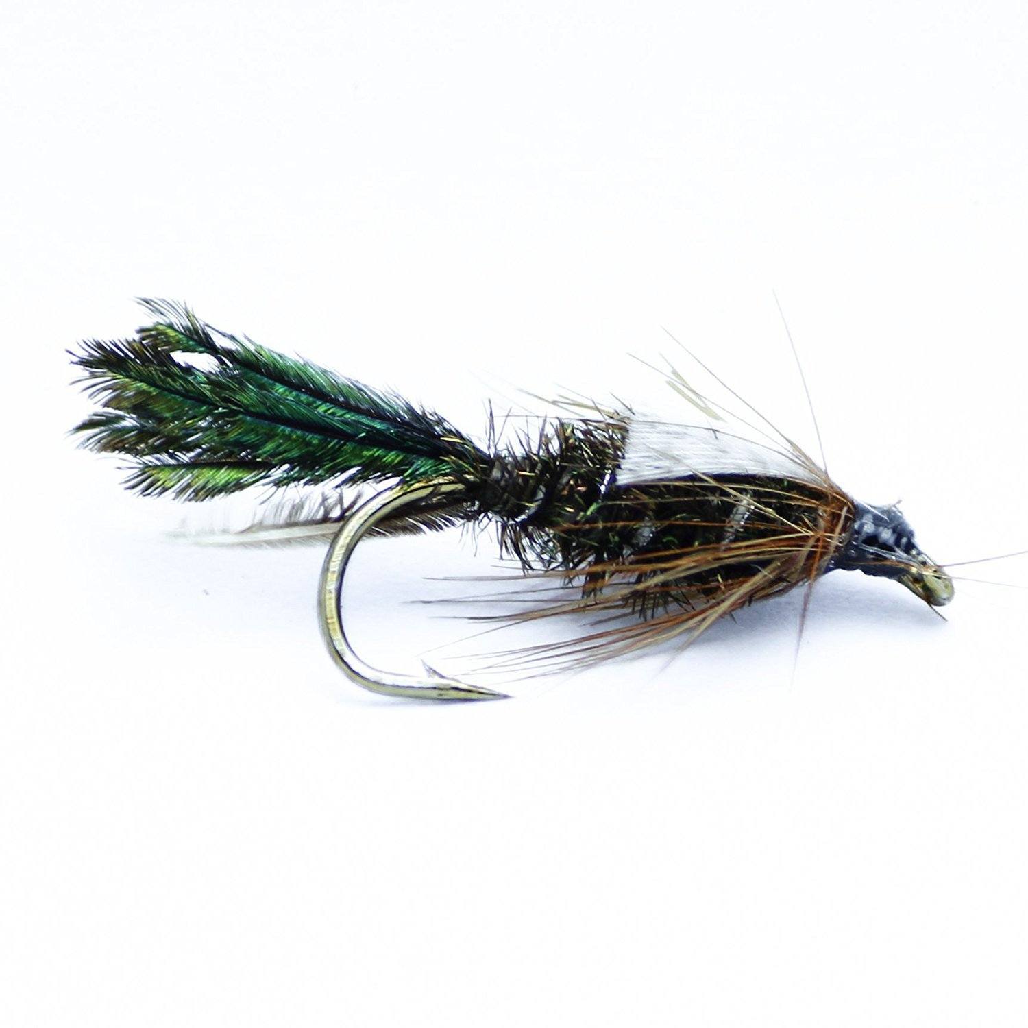 Feeder Creek Fly Fishing Assortment, 24 Dry Flies in 8 Patterns (Adams Fly,  Renegade, Dun and More) for Trout, Bass and Salmon, Size 14, Includes Fly